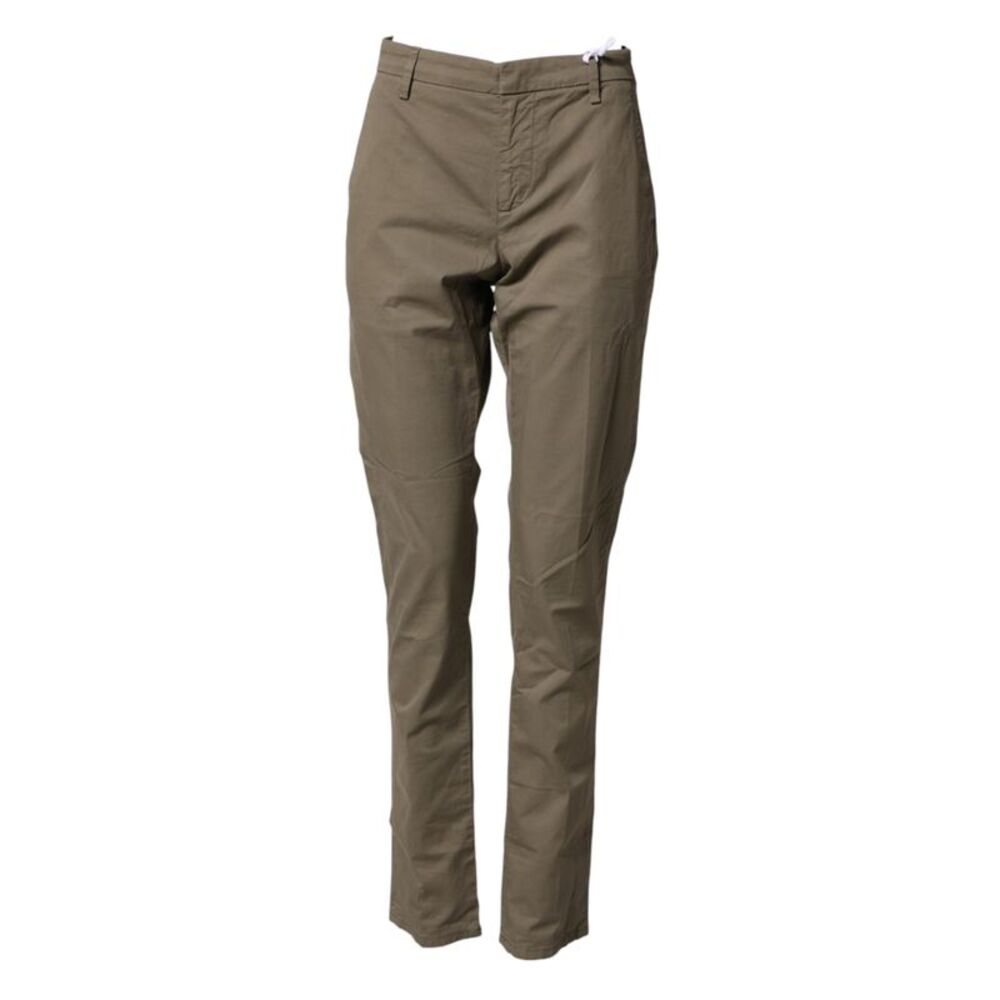 Dondup Beige Cotton Stretch Straight Chino Men Trouser Men's Pants
